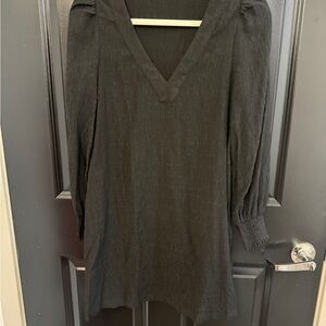 BB Dakota Black Textured V-Neck Dress